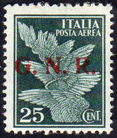 1943 - 25 Cent. Soprastampa G.N.R. Di Brescia, II Tipo (117/II), Nuovo, Gomma Originale, Perfetto. R... - Autres & Non Classés