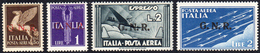 1944 - 20 Cent., 1 Lira, 2 Lire Ardesia E Azzurro, Soprastampati G.N.R., Errore Di Colore Della Sopr... - Autres & Non Classés