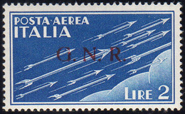 1943 - 2 Lire Azzurro Soprastampa G.N.R. Di Brescia, I Tipo (122/I), Gomma Integra, Perfetto. Raro, ... - Other & Unclassified