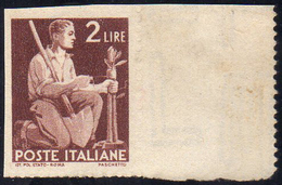 1945 - 2 Lire Democratica, Non Dentellato (552h), Nuovo Senza Gomma Come Sempre, Perfetto. E.Diena, ... - Other & Unclassified