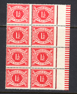 Ireland 1940 Postage Due, Mint No Hinge, Block Of 8, Sc# J7 ,SG D7 - Impuestos