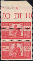 1946 - 100 Lire Carminio Vivo Democratica, Dentellatura Superiore Fortemente Spostata In Basso, In C... - Altri & Non Classificati