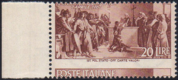 1946 - 20 Lire Repubbliche Medioevali, Dentellatura Fortemente Spostata (573d), Gomma Integra, Perfe... - Autres & Non Classés