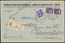 1945 - 50 Cent. E 1 Lira, Coppia, Monumenti Distrutti (507,509), Perfetti, Su Busta Raccomandata Da ... - Autres & Non Classés