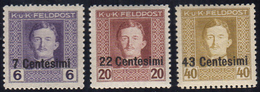 OCC. AUSTRIACA FRIULI 1918 - 7 Cent. Su 6 H. Dent. 12 1/2 X 11 1/2, 22 Cent. Su 20 H. E 43 Cent. Su ... - Other & Unclassified
