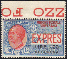 DALMAZIA ESPRESSI 1922 - 1,20 Su 1,20 Lire (2), Bordo Di Foglio, Gomma Integra, Perfetto. Bello!... - Other & Unclassified