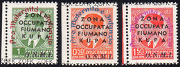 ZONA FIUMANO KUPA 1942 - Pro Maternità E Infanzia, Colori Della Soprastampa Cambiati (39/41), Gomma ... - Other & Unclassified