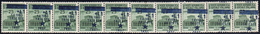 TRIESTE 1945 - 1 Lira Su 25 Cent., Soprastampa Obliqua (2i), Striscia Di Dieci Esemplari, Gomma Orig... - Other & Unclassified