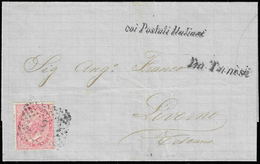 TUNISI 1872 - 40 Cent. De La Rue (Regno T20), Perfetto, Su Lettera Imbarcata Direttamente Sul Battel... - Sonstige & Ohne Zuordnung