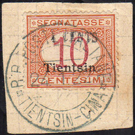 TIENTSIN SEGNATASSE 1918 - 4 Cents. Su 10 Cent. Arancio E Carminio, Soprastampato, Con Soprastampa "... - Sonstige & Ohne Zuordnung