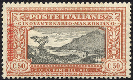 1924 - 50 Cent. Manzoni, Saggio Con Soprastampa Verticale (P6), Perfetto, Gomma Originale Integra. R... - Cirenaica