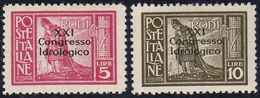 1930 - 5 E 10 Lire. Congresso Idrologico (19/20), Gomma Originale, Perfetti. Molto Belli! Emilio Die... - Egeo