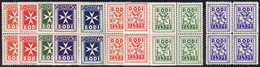 SEGNATASSE 1934 - Serie Completa (1/9), Blocchi Di Quattro, Gomma Originale Inegra, Perfetti. Ottima... - Aegean