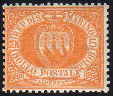 1890 - 5 Cent. Stemma (2), Discreta Centratura, Gomma Integra, Perfetto. G.Bolaffi.... - Other & Unclassified