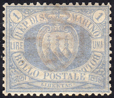 1894 - 1 Lira Oltremare Stemma, Centratura Eccezionale (31), Gomma Originale, Perfetto. Splendido E ... - Sonstige & Ohne Zuordnung