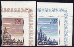 1953 - Cupoloni (22/23), Filigrana Lettere Completa, Angolo Di Foglio, Gomma Integra, Perfetti.... - Airmail