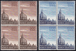 1953 - Cupoloni (22/23), Blocco Di Quattro, Gomma Integra, Perfetti.... - Airmail