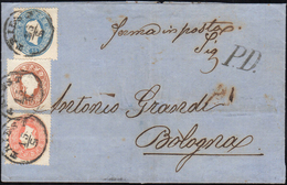 AUSTRIA 1862 - 5 Kr. Vermiglio, 10 Kr. Bruno, 15 Kr. Azzurro (19/21), Alcune Piccole Riparazioni, Su... - Sonstige - Europa