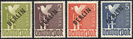 GERMANIA BERLINO 1949 - 1, 2, 3, 5 M. Soprastampa BERLIN Nera (17/A-20/A), Gomma Originale Integra, ... - Europe (Other)