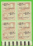 Belgique - Timbres Fiscaux  #  Fiscale Zegels 4 X 2 Fr - Francobolli