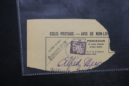 MONACO - Fragment De Avis De Non Livraison En Gare De Monaco En 1935 , Taxe De Haute Garonne - L 23960 - Cartas & Documentos