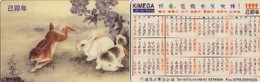 TARJETA TELEFONICA DE CHINA. FAUNA - CONEJOS - CALENDARIO KIMEGA 1999. (761) - Rabbits