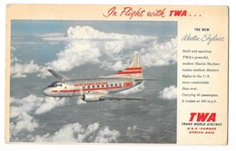 TWA Carte Publicitaire The New Martin Skyliner - 1946-....: Ere Moderne