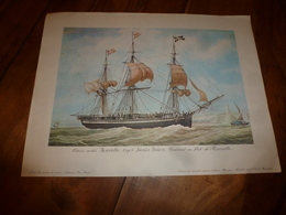 Trois Mâts LA HENRIELLE,Capitaine Louis Guion (Portrait Navire Sur Support Bristol ,dimension Hors-tout = 48cm X 36cm - Maritime Dekoration