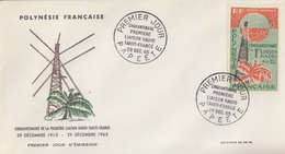 Enveloppe  FDC  1er Jour  POLYNESIE   Cinquantenaire  1ére  Liaison  Radio  TAHITI - FRANCE   1965 - FDC