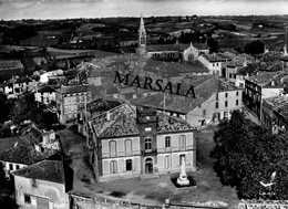 CPSM Monclar De Quercy   Vue Générale Et Mairie - Montclar De Quercy