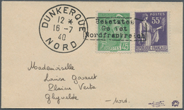 Dt. Besetzung II WK - Frankreich - Dünkirchen: 1940, 45 C Smaragdgrün Freimarke "Merkurkopf" Und 55 - Occupation 1938-45