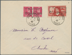 Dt. Besetzung II WK - Frankreich - Dünkirchen: 1940, 5 C Karmin "Merkurkopf", Waagerechtes Paar, Sow - Besetzungen 1938-45