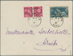 Dt. Besetzung II WK - Frankreich - Dünkirchen: 1940, 5 C Karmin "Merkurkopf", Waagerechtes Paar, Sow - Besetzungen 1938-45