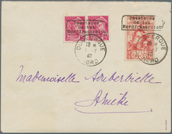 Dt. Besetzung II WK - Frankreich - Dünkirchen: 1940, 5 C Karmin "Merkurkopf", Waagerechtes Paar, Sow - Occupation 1938-45