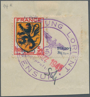 Dt. Besetzung II WK - Frankreich - Festung Lorient: 1945, 5 Fr "Provinzwappen Flandern" Mit Anhängen - Occupazione 1938 – 45