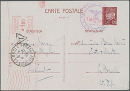 Dt. Besetzung II WK - Frankreich - Festung Lorient - Ganzsachen: 1945, Postkarte 1,20 Fr. Lebhaftrot - Occupation 1938-45