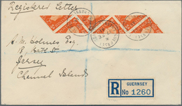 Dt. Besetzung II WK - Guernsey: 1940, 2 D Rotorange König Georg VI., DIAGONALE HALBIERUNG Im 6er-Str - Occupation 1938-45