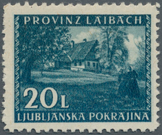 Dt. Besetzung II WK - Laibach: 1945, 20 L Freimarke "Bauernhof Unterkrain" In Sehr Seltener Farbe SC - Occupazione 1938 – 45