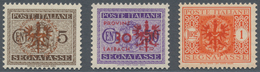 Dt. Besetzung II WK - Laibach - Portomarken: 1944, 5 C Braun Mit Aufdruck ORANGEBRAUN Statt Braun, 3 - Ocupación 1938 – 45