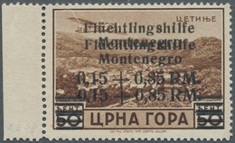 Dt. Besetzung II WK - Montenegro: 1944, 0,15 + 0,85 RM Auf 50 C Dunkelorangebraun "Flüchtlingshilfe" - Bezetting 1938-45