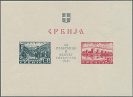 Dt. Besetzung II WK - Serbien: 1941, Blockausgabe "Semendria", Gezähnt Und Ungezähnt, Beide Blocks I - Ocupación 1938 – 45
