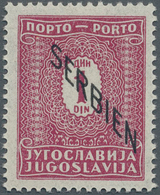 Dt. Besetzung II WK - Serbien - Portomarken: 1941, 1 Din Portomarke In Der äußerst Seltenen Farbe LI - Bezetting 1938-45