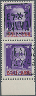 Dt. Besetzung II WK - Zante: 1943, 50 C Schwarzviolett, Aufdruck Schwarz, Senkrechtes Paar Vom Unter - Occupazione 1938 – 45