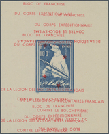 Dt. Besetzung II WK - Frankreich - Privatausgaben: Legionärsmarken: 1941, F + 100 Fr "Eisbär-Block", - Bezetting 1938-45