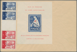Dt. Besetzung II WK - Frankreich - Privatausgaben: Legionärsmarken: 1941, F + 100 Fr "Eisbär-Block", - Besetzungen 1938-45