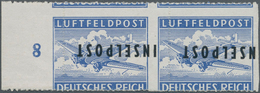 Feldpostmarken: 1944, Insel Rhodos, Inselpost-Zulassungsmarke, Durchstochen, Waagerechtes Paar Vom L - Otros & Sin Clasificación