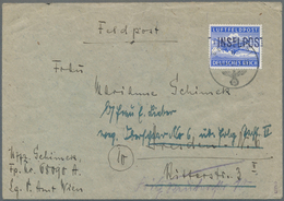 Feldpostmarken: 1944, Insel Leros: Inselpost-Zulassungsmarke, Gezähnt, Mit Schwarzblauviolettem Aufd - Sonstige & Ohne Zuordnung