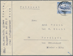 Feldpostmarken: 1944, Insel Leros: Inselpost-Zulassungsmarke, Durchstochen, Mit Schwarzblauviolettem - Otros & Sin Clasificación