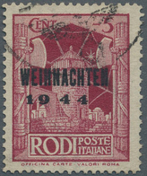 Feldpostmarken: 1944, Insel Rhodos, Weihnachtsmarke, Aufdruck-Type II, Gebraucht Mit Teilabschlag De - Other & Unclassified
