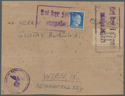 Feldpostmarken: 1943, Krim-Zulassungsmarke "1 Päckchen / Richtung / Heimat", Type I, Vom Rechten Bog - Other & Unclassified